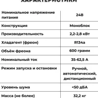 Кондиционер на крышу JUKOOL 2800 Вт 24В стояночный автономный электрический автомобильный моноблок